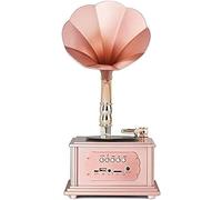 Gramophone portable vintage avec caisson de basses, entrée auxiliaire, CD, radio FM/AM, adaptateur 45 tr/min