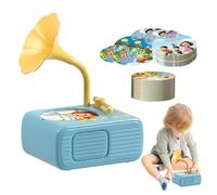 Gramophone pour 96 cartes, jouet d'apprentissage de gramophone pour tout-petits | Disque phonographique pour avec 96 cartes, lecteur de musique avec histoire de phonographe pour