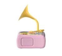 AWHAO Gramophone pour Enfants, Phonographe éducatif, Conteur, Haut-parleur, Multi-usage, avec 96 Cartes, Comme, Rose