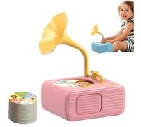 Gramophone pour Enfants, Tourne-Disque pour Tout-Petits avec 96 disques et 8 Cartes d'enregistrement, Musique éducative et Machine à Histoires pour Les récréations, Les Moments en Famille et l'h Pink