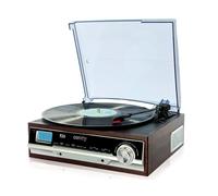 Camry Platine rétro 33-45-78 RPM, Radio AM-FM, Stéréo, Réveil, Style Vintage Camry CR1113