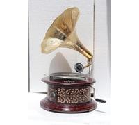 Gramophone Réplique originale de phonographe vintage 78 tr/min 1 enregistrement 10 aiguilles Marron Tons de terre Décoration d'intérieur Cadeau musical