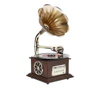 Gramophone rétro sans fil automatique avec Bluetooth et radio FM, excellent cadeau de collection pour la famille et les amis