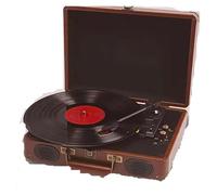 Gramophone Vintage à entraînement par Courroie C260, Disque Vinyle, Platine, stéréo Haute fidélité, Haut-Parleur intégré, 3 Vitesses(Tea Brown)