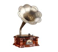 Gramophone vintage, phonographe rétro, gramophone Bluetooth vintage - Tourne-disque rétro à 3 vitesses avec radio FM et lecture USB