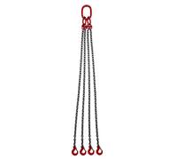 GramStudio 4 chaînes suspendues, chaîne de butée G80 en alliage d'acier - Capacité de charge : 5 t - Résistant à la chaleur - Outil de levage - Chaîne de levage - 1,5 m