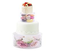 GramStudio Présentoir à gâteau en acrylique - 25 x 10 cm - 15 x 10 cm - Boîte en acrylique transparent - Pour mariages, anniversaires, fêtes