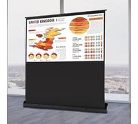 GramStudio Projecteur de sol en toile pull-up, store portable pour écran mobile, 170 x 100 cm, cinéma maison 16:9 avec 4K/8K Full HD 3D, Gain 1.2, home cinéma