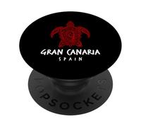 Gran Canaria Espagne Tribal Tortue de mer Océan Art Design PopSockets PopGrip Adhésif