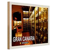 Gran Canaria | Museo Canario | Espagne | Plaque en bois | 40 cm x 30 cm