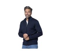 Gran Sasso - Gilet Bleu Marine à Fermeture Éclair - Homme - Pulls - Bleu - Taille: S