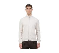Gran Sasso - Maglia full zip a costa inglese in lana e cashmere - Homme - Pulls - Beige - Taille: XL
