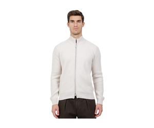 Gran Sasso - Maglia full zip a costa inglese in lana e cashmere - Homme - Pulls - Beige - Taille: XL