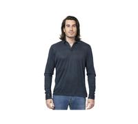 Gran Sasso - Polo bleu marine en lin à manches longues - Homme - Tops - Bleu - Taille: XL