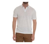 Gran Sasso - Polo en lin avec texture slub - Homme - Tops - Blanc - Taille: L
