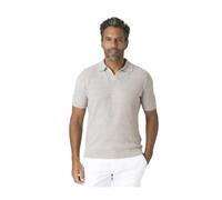 Gran Sasso - Polo en maille crochet col skipper - Homme - Pulls - Beige - Taille: XL
