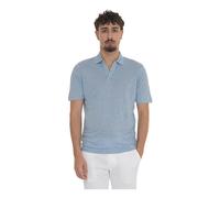 Gran Sasso - Polo Léger en Lin avec Ventilation - Homme - Tops - Bleu - Taille: 4XL