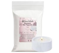 Gran Velada - Ciment blanc pour travaux manuels 1 kg | Ciment préparé en poudre pour figurines décoratives | Bougies, pots et plateaux DIY | Moules en silicone | Finition minérale mate naturelle