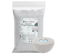 Gran Velada - Ciment gris clair pour travaux manuels 5 kg | Ciment préparé en poudre pour figurines décoratives | Bougies, pots et plateaux DIY | Moules en silicone | Finition minérale mate neutre