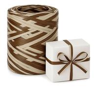 Gran Velada - Ruban de raphia bicolore marron-naturel 200 m | Matériau pour travaux manuels et décoration | Idéal pour cadeaux et projets créatifs
