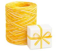 Gran Velada - Ruban de raphia tricolore moutarde-jaune-blanc 200 m | Matériau pour travaux manuels et décoration | Idéal pour cadeaux et projets créatifs
