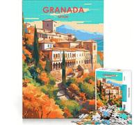 Granada Spain Puzzles 1000 pièces pour Adolescents | 38x52cm Collection d'artistes un défi de taille Beaux-arts Vacances anti-stress à la maison Tuer le temps.