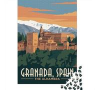 Granada Spain The Alhambra Adulte avec Puzzle en Bois, 1000 pièces