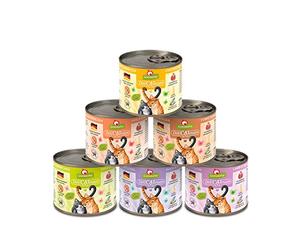 GranataPet DeliCatessen Lot de 3 boîtes de nourriture humide sans poisson pour chats dans un paquet d'essai - Aliment complet sans céréales - Nourriture pour chat à haute teneur en viande et huiles de