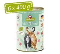 GranataPet Delicatessen Lot de 6 boîtes de Nourriture Humide pour Chats au gibier et au Thon sans céréales et sans Sucre ajoutés 6 x 400 g