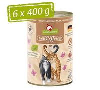 GranataPet Delicatessen Nourriture Humide pour Chats à la Dinde et au Faisan - Sans Céréales et Sans Sucre - 6 x 400 g