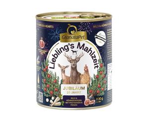 GranataPet Liebling's Repas Édition Anniversaire Sauvage et Cœur de Poulet Nourriture Humide pour Chien sans céréales et sans Sucre Aliment Complet 6 x 800 g
