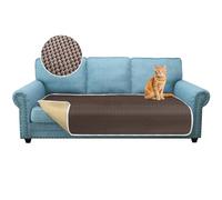 Granbest Housse de canapé 3 places, en microfibre épaisse, antidérapante, haute densité, quatre saisons, universelle, lavable, pour animaux de compagnie et enfants, 3 places, chocolat