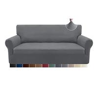 Granbest Housse de canapé Extensible 3 Places Super Douce en Microfibre pour canapé, canapé et canapé en élasthanne antidérapant pour Chiens, Animaux de Compagnie (3 Places,Gris Clair)