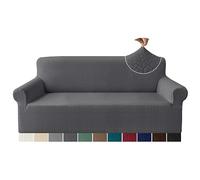 Granbest Housse de canapé jacquard 3 places - Anti-plis - Haute élasticité - Antidérapante - Pour salon - 3 places - Gris