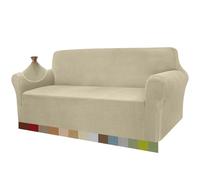 Granbest Housse de canapé moderne en jacquard élastique pour salon - Protection pour chiens et animaux domestiques (3 places, beige)