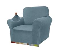 Granbest Housse de canapé moderne hautement extensible - Housse de canapé Jacquard élastique pour salon - Protection pour chiens et animaux domestiques (1 place, bleu clair)