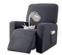 Granbest Housse de Fauteuil inclinable de qualité supérieure en Tissu Jacquard avec Poches (Fauteuil inclinable, Gris)