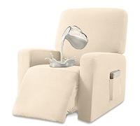 Granbest Housse de Fauteuil inclinable de qualité supérieure en Tissu Jacquard avec Poches (pour Fauteuil inclinable, Beige)