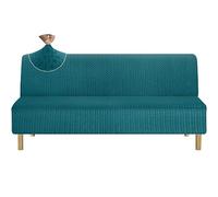 Granbest Housse de futon épaisse à haute extensibilité, sans bras, nouveau motif - Pour canapé-lit plissé - Antidérapante - Sans accoudoirs (futon, noir/vert