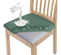Granbest Lot de 4 housses de chaise de salle à manger élégantes et imperméables - Haute élasticité - Protection d'assise lavable - Pour banquet, cuisine, fête, hôtel - Vert matcha