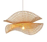 Grand Abat-Jour Suspendu en Osier, Style Asie du Sud-Est, Lampe Suspendue de Plage, Suspension en Bambou Creux tissé, plafonnier Moderne à 1 lumière pour Salon de Ferme, Salle à Manger