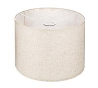 Grand abat-jour tambour beige de rechange en lin naturel fait à la main pour lustres de table, assemblage facile requis (33 x 33 x 24,9 cm)