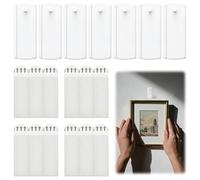 Grand Accroche Universelle Adhésive pour Tableaux, Accroche Tableau Sans Percer, 8 Cintres pour Tableaux, 12 Grandes Bandes Adhésives Amovible, Suspension Sans Perçage pour Posters Cadres et Miroirs
