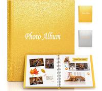 Grand album photo Instax Mini Polaroid avec couverture brillante or