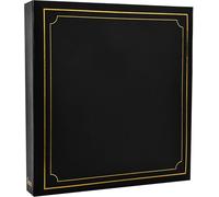Grand Album Pour 500 Photos 15,2 X 10,2 Cm Couverture Rembourrée Dorée Noir 34 X 4 X 33 Cm