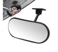 Grand angle de vue réglable, support sécurisé incassable, 13,7 x 5,7 cm, miroir de montage adhésif, miroir de voiture pour bébé pour surveillance de siège arrière sur pare-brise et tableau de bord