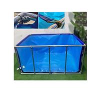 Grand aquarium pliable avec support en métal pour une reproduction facile des poissons koï Fenêtre transparente facile à installer Bleu et transparent 120 x 80 x 60 cm