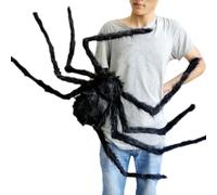 Grand araignée en peluche pour Halloween, accessoires de décoration de fête, grande araignée d'extérieur, chambre de décoration, tour d'une farce, grande araignée Approx 200cm