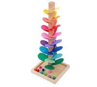 Grand arbre à billes en bois - Arbre sensoriel montessori - circuit à billes - pétales en bois multicolore - 60cm