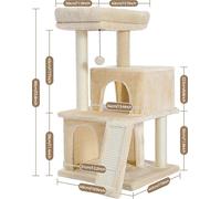 Grand arbre à chat, deux appartements spacieux, design à quatre étages, AMT0140BG-LF-a, L